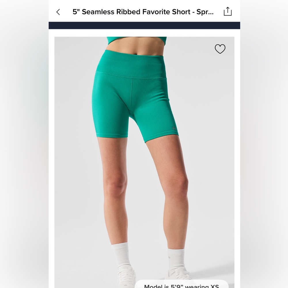 Alo yoga 5” seamless ribbed favorite shorts size m